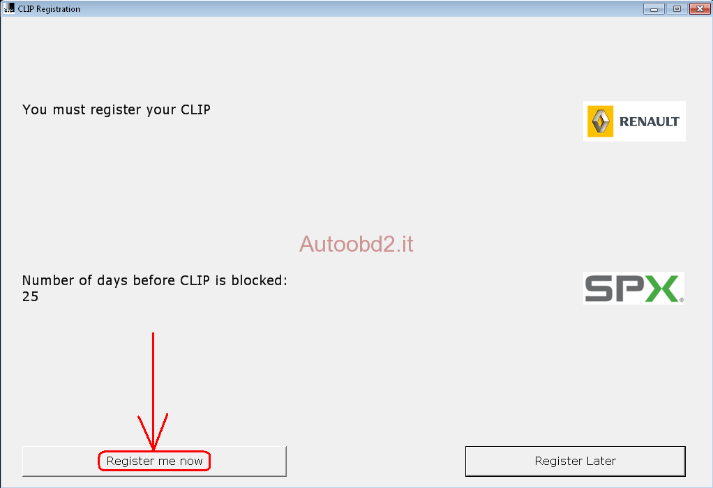 Renault CLiP Registration Step-1