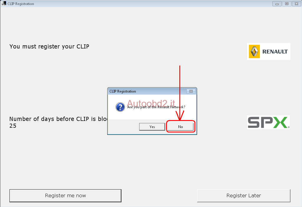 Renault CLiP Registration Step-2